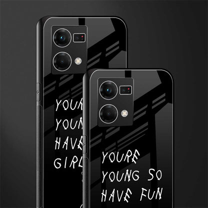 you are young back phone cover | glass case for oppo f21 pro 4g