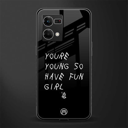 you are young back phone cover | glass case for oppo f21 pro 4g