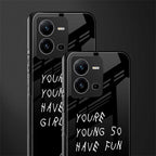 you are young back phone cover | glass case for vivo v25-5g