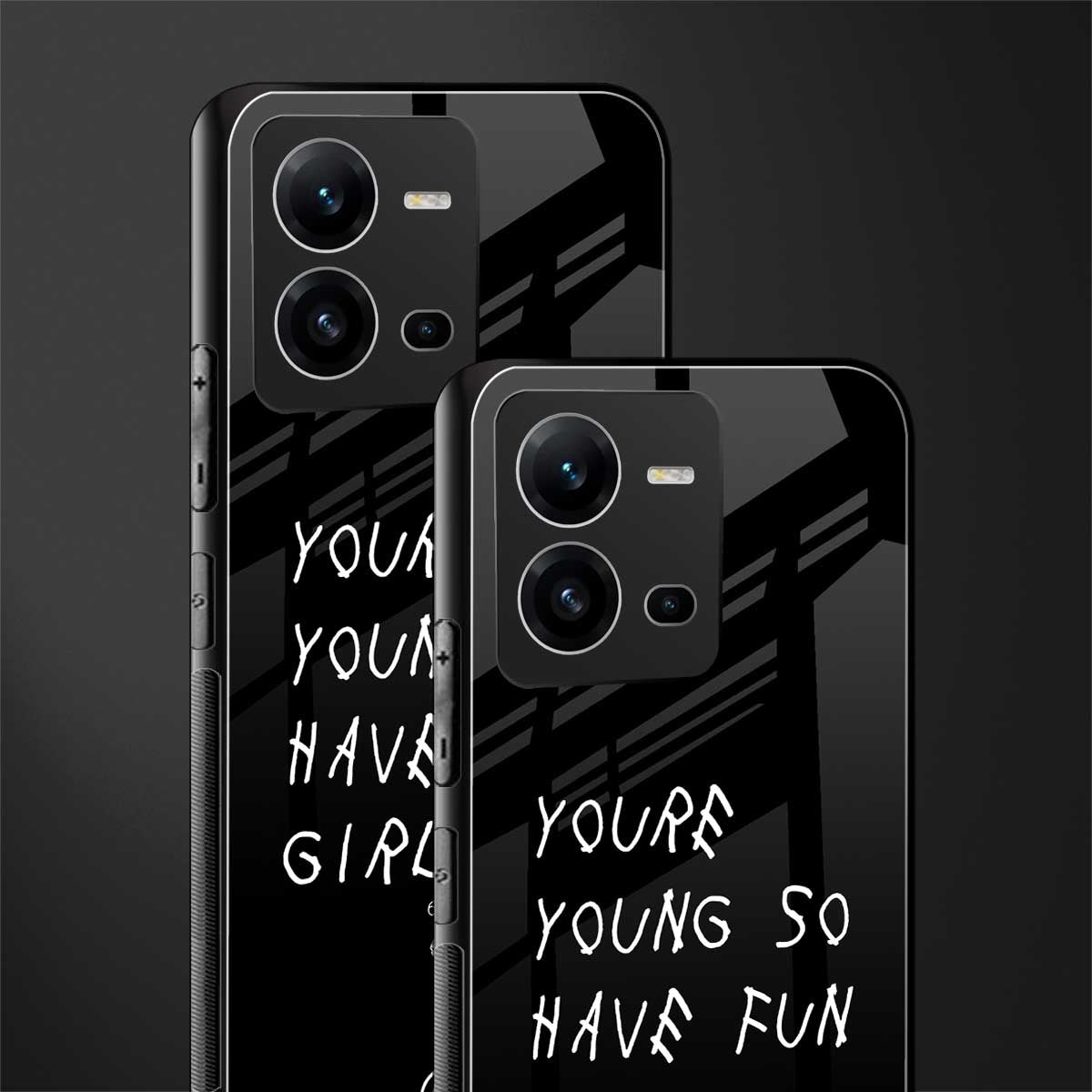 you are young back phone cover | glass case for vivo v25-5g