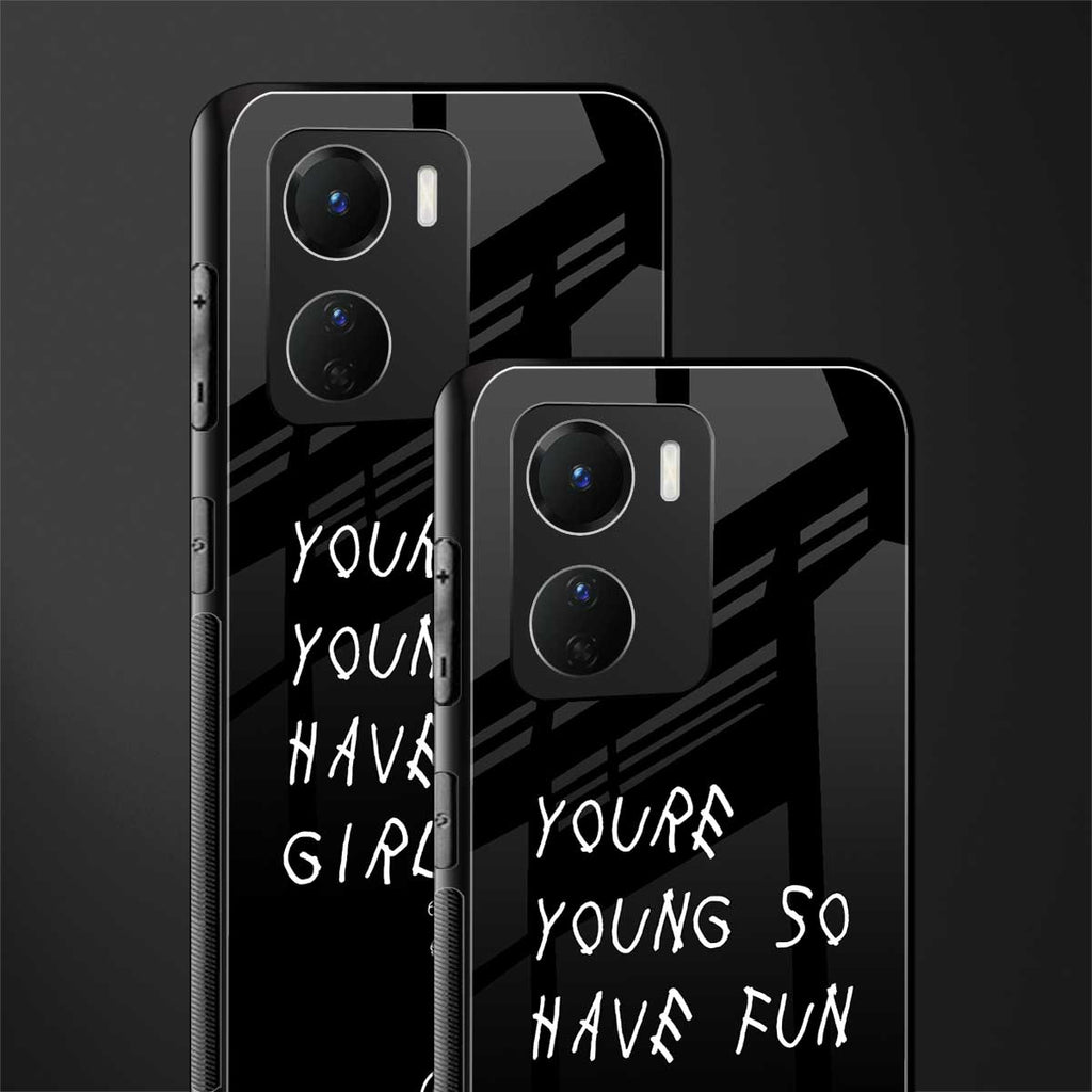 you are young back phone cover | glass case for vivo y16