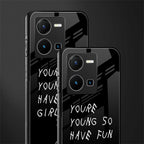 you are young back phone cover | glass case for vivo y35 4g