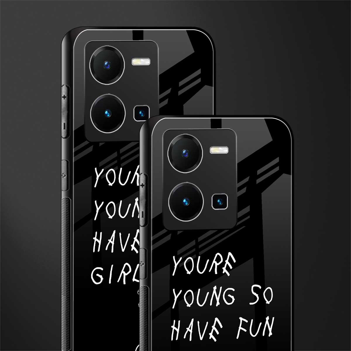 you are young back phone cover | glass case for vivo y35 4g