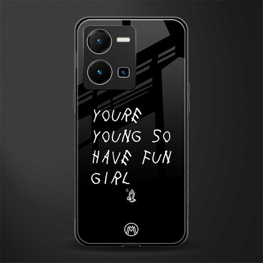 you are young back phone cover | glass case for vivo y35 4g