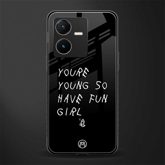 you are young back phone cover | glass case for vivo y22