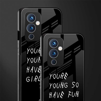 you are young back phone cover | glass case for oneplus 9