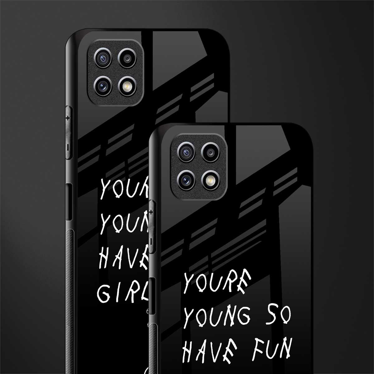 you are young back phone cover | glass case for samsung galaxy f42