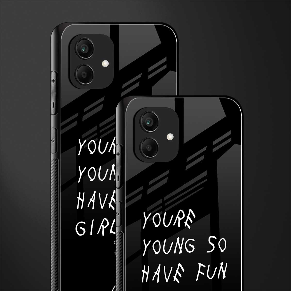 you are young back phone cover | glass case for samsung galaxy a04
