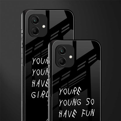 you are young back phone cover | glass case for samsung galaxy a04