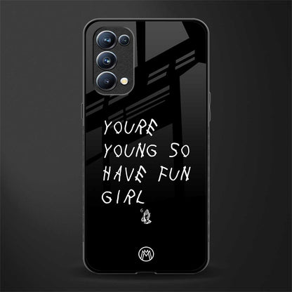 you are young back phone cover | glass case for oppo reno 5