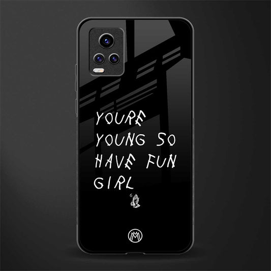 you are young back phone cover | glass case for vivo v21e 4g