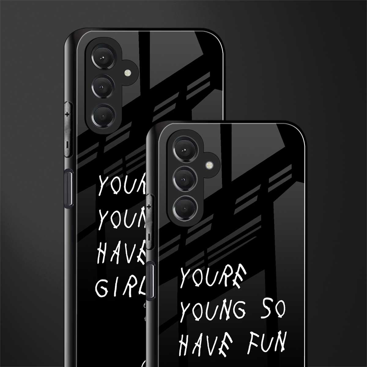 you are young back phone cover | glass case for samsun galaxy a24 4g
