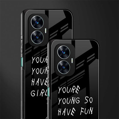 you are young back phone cover | glass case for realme c55