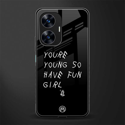 you are young back phone cover | glass case for realme c55