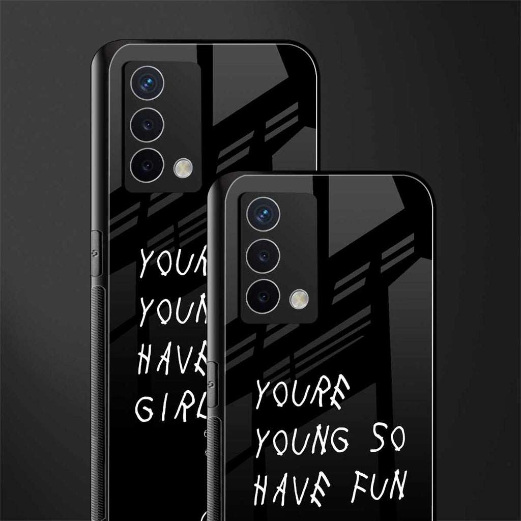 you are young back phone cover | glass case for oppo a74 4g