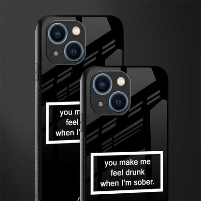 you make me feel drunk black edition glass case for iphone 13 mini image-2