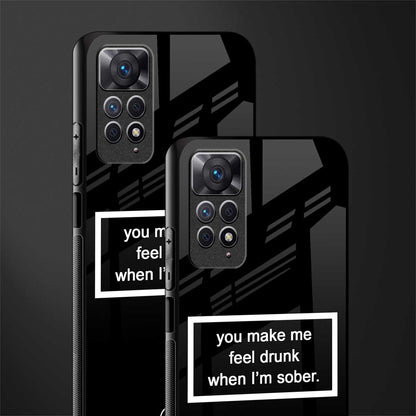 you make me feel drunk black edition back phone cover | glass case for redmi note 11 pro plus 4g/5g