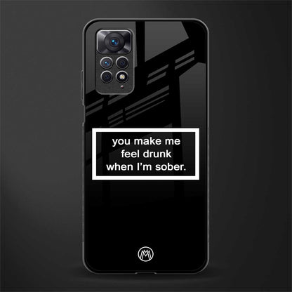 you make me feel drunk black edition back phone cover | glass case for redmi note 11 pro plus 4g/5g
