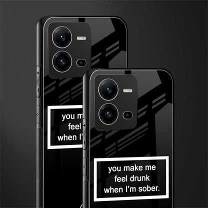 you make me feel drunk black edition back phone cover | glass case for vivo v25-5g