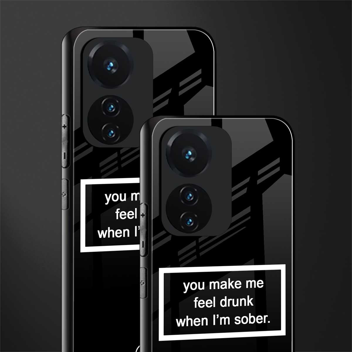 you make me feel drunk black edition back phone cover | glass case for vivo t1 44w 4g