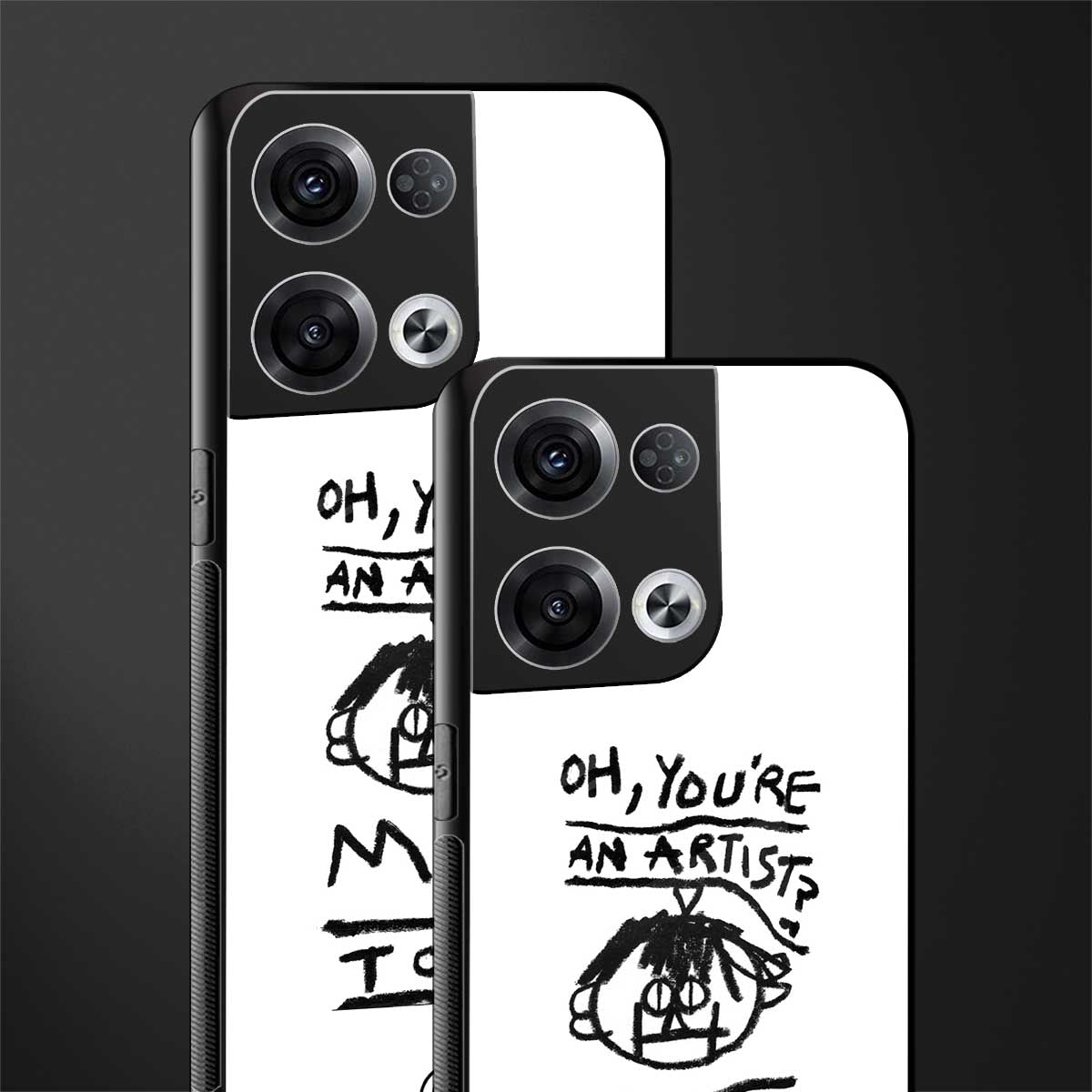 you're an artist back phone cover | glass case for oppo reno 8
