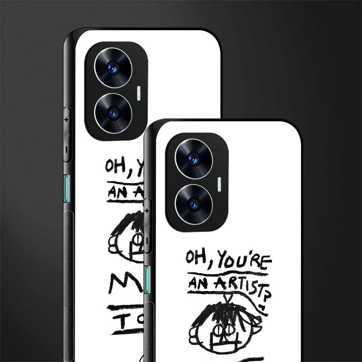 you're an artist back phone cover | glass case for realme c55
