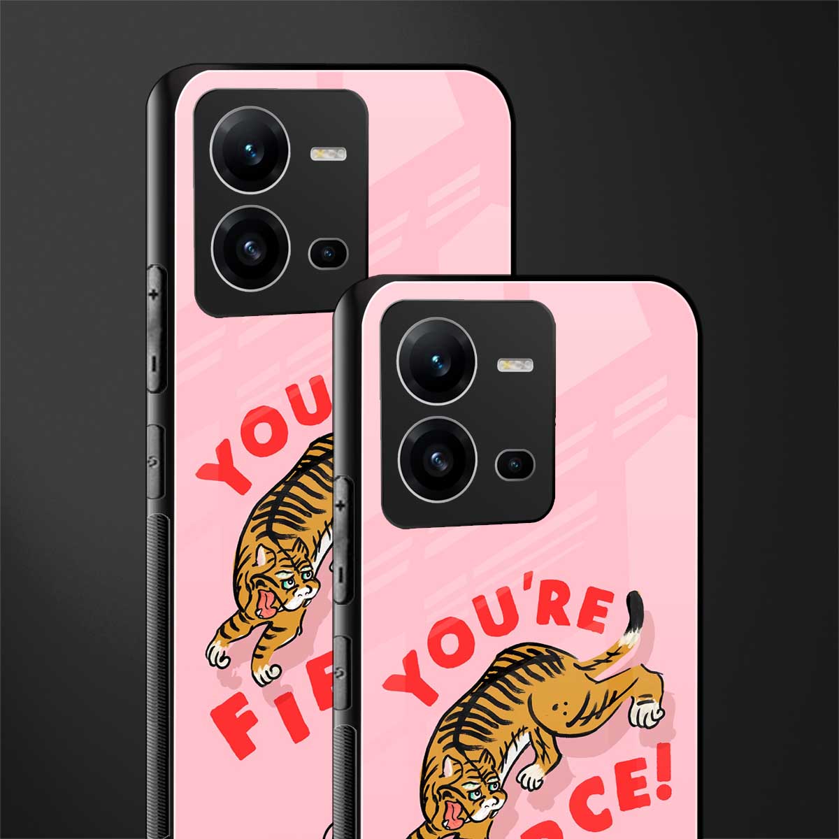 you're fierce back phone cover | glass case for vivo v25-5g