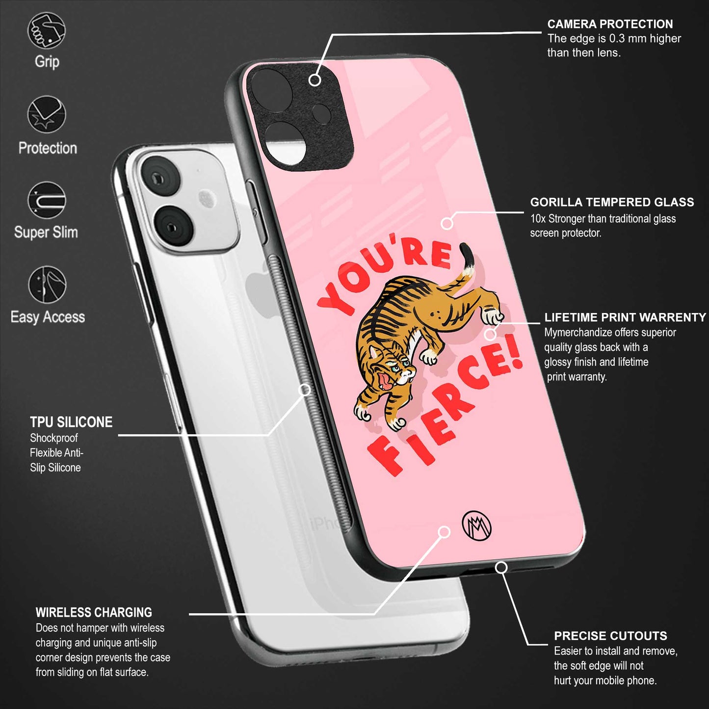 you're fierce back phone cover | glass case for samsun galaxy a24 4g