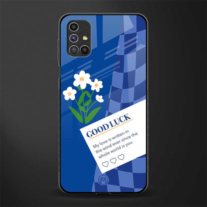 you're my world blue edition glass case for samsung galaxy m31s image