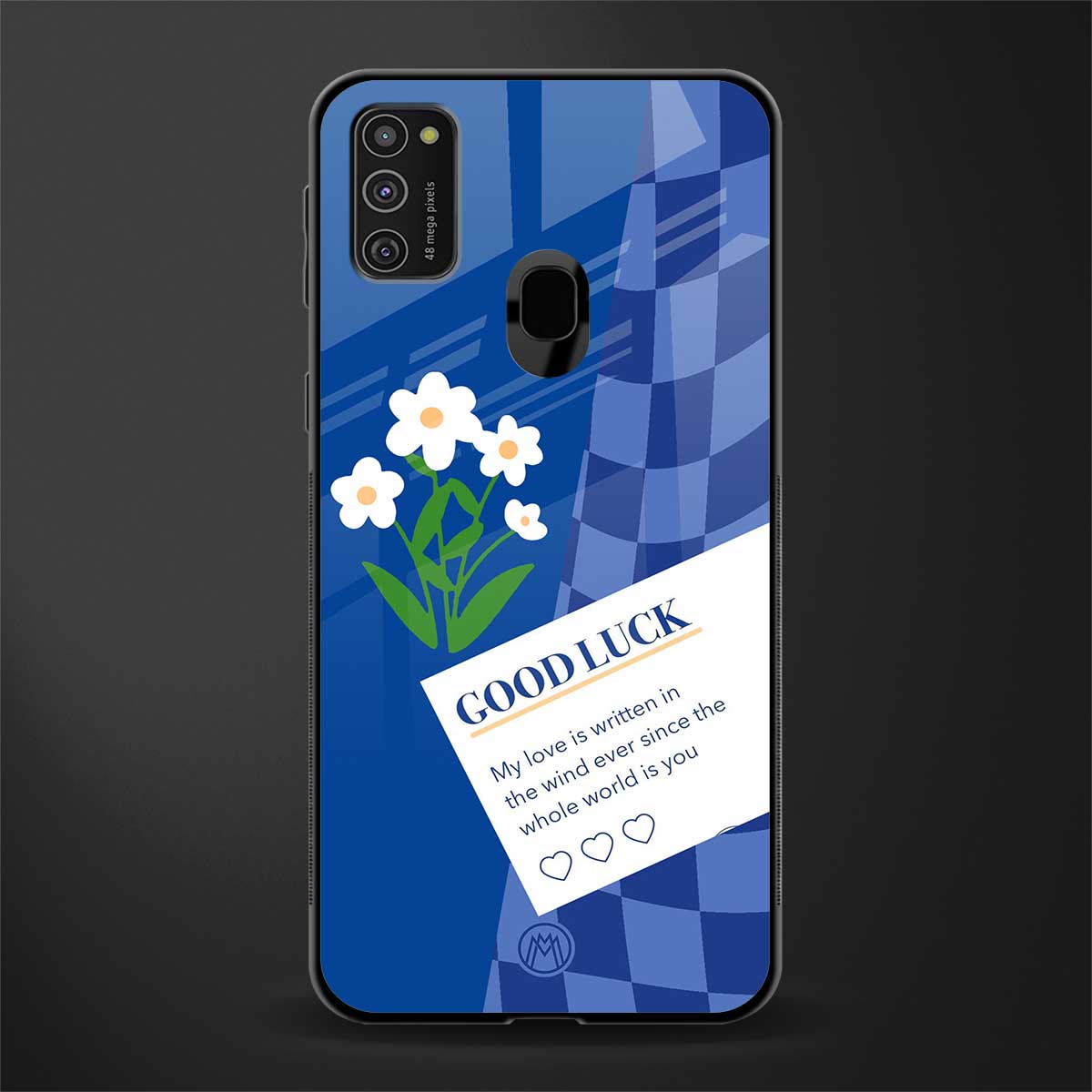 you're my world blue edition glass case for samsung galaxy m30s image