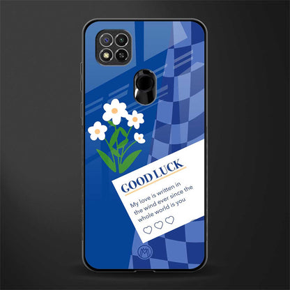 you're my world blue edition glass case for redmi 9c image