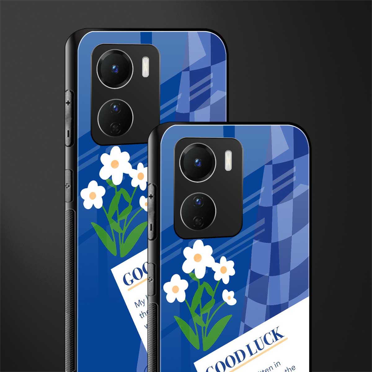 you're my world blue edition back phone cover | glass case for vivo y16