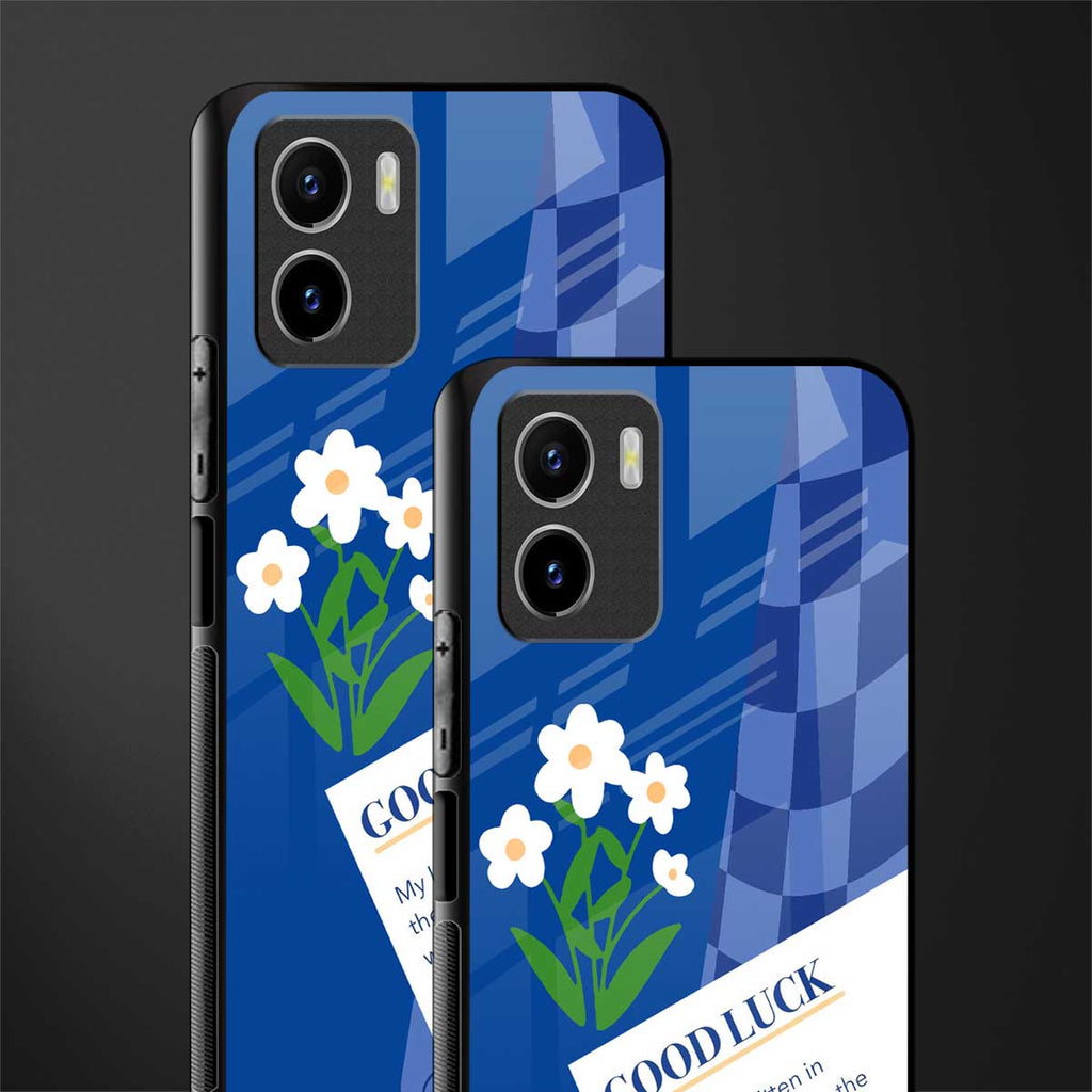 you're my world blue edition back phone cover | glass case for vivo y72
