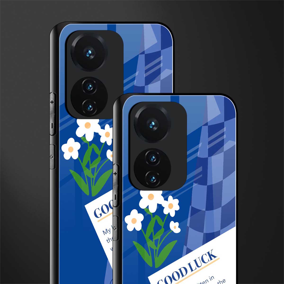 you're my world blue edition back phone cover | glass case for vivo t1 44w 4g