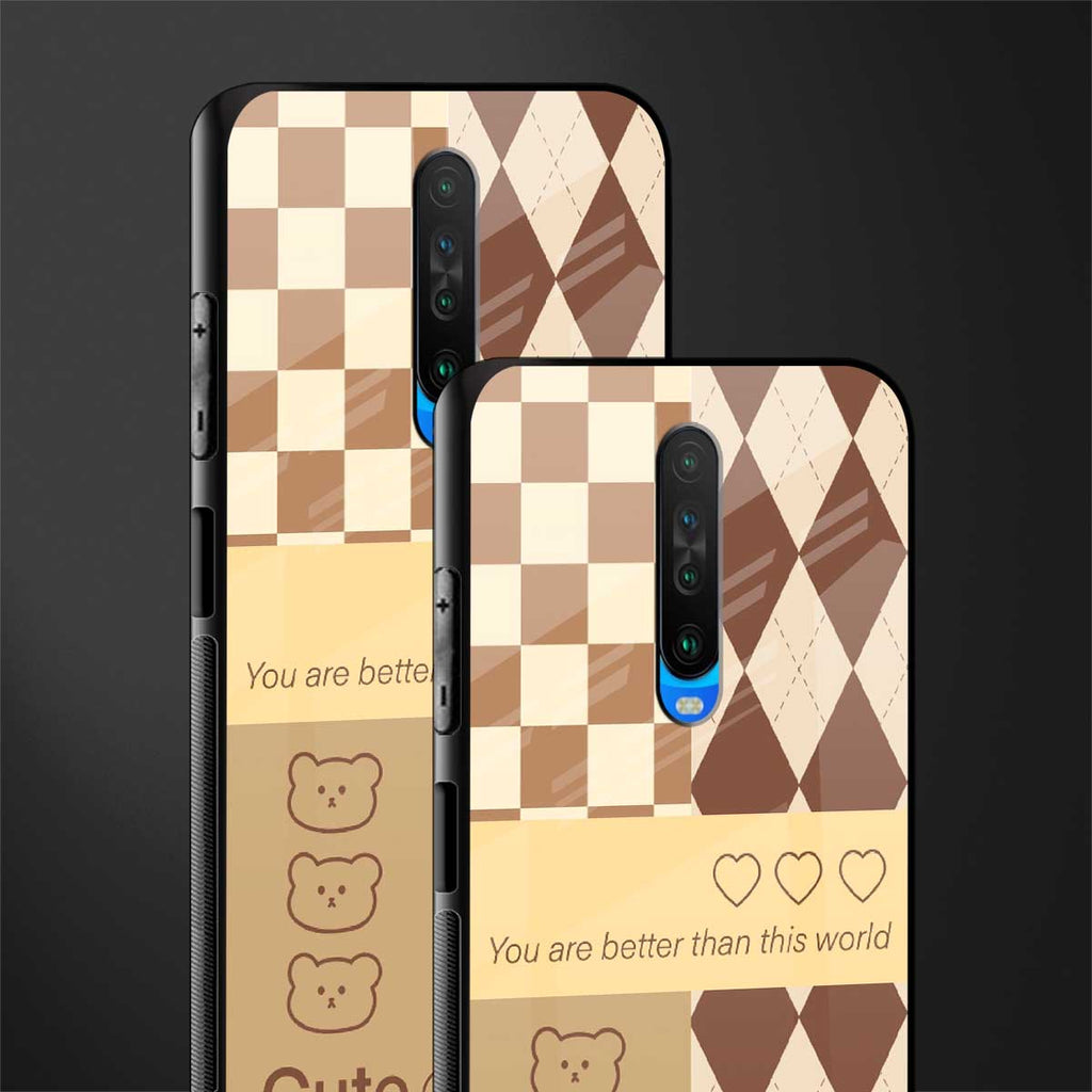 you're my world brown edition glass case for poco x2 image-2