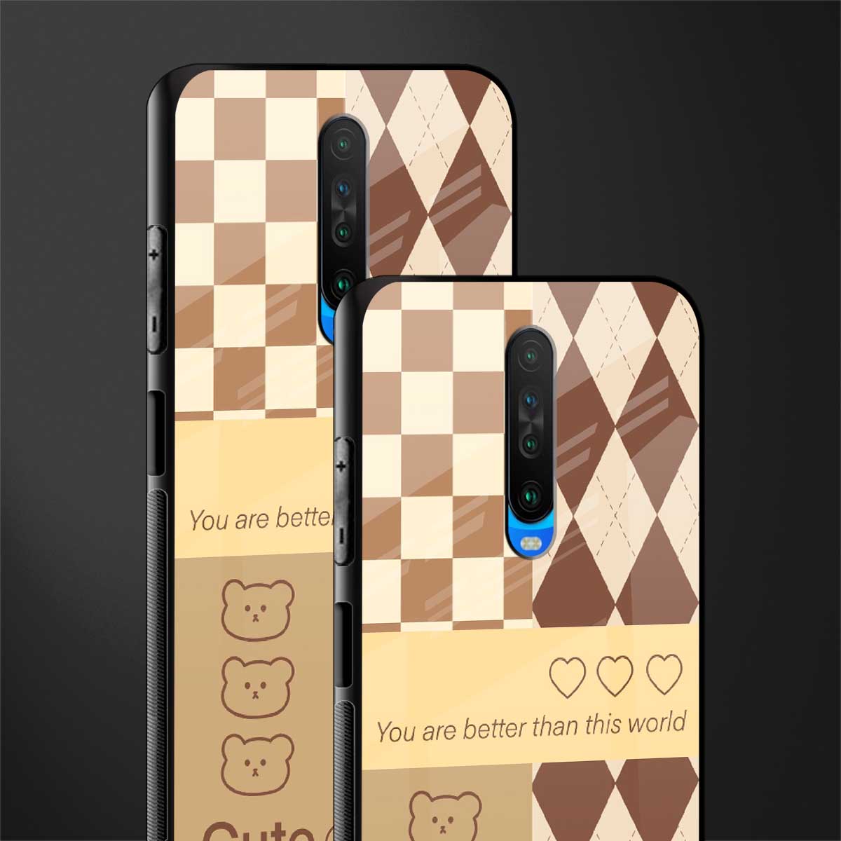 you're my world brown edition glass case for poco x2 image-2