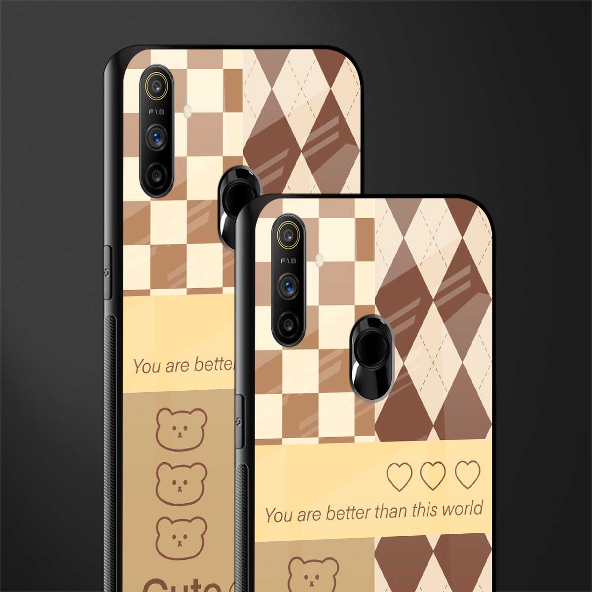 you're my world brown edition glass case for realme narzo 10a image-2