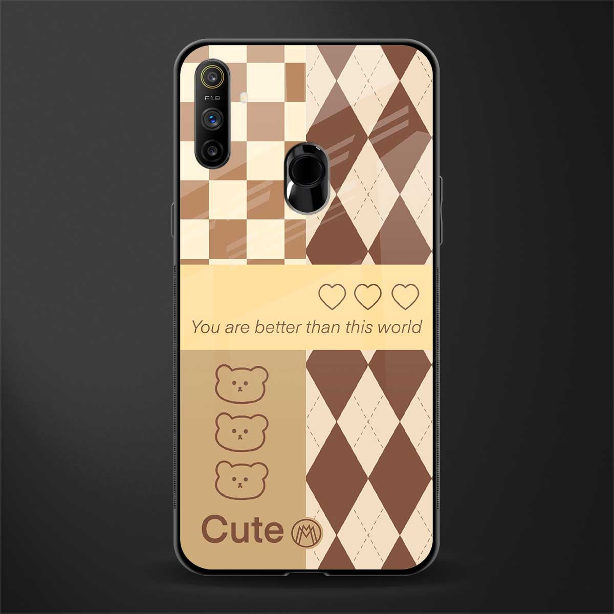 you're my world brown edition glass case for realme narzo 20a image