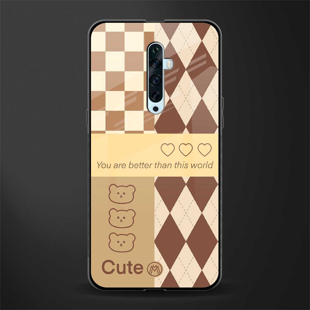 you're my world brown edition glass case for oppo reno 2z image