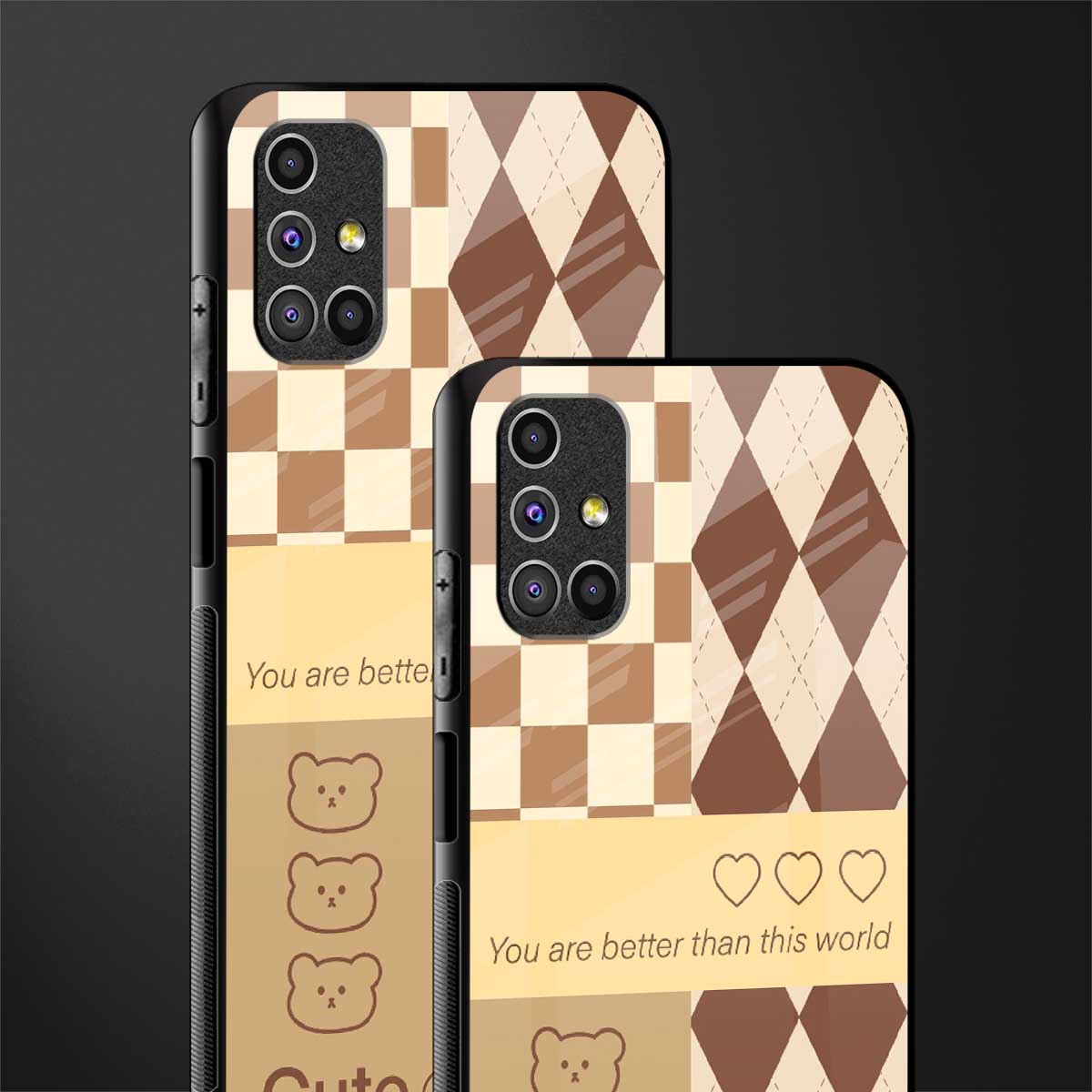 you're my world brown edition glass case for samsung galaxy m51 image-2