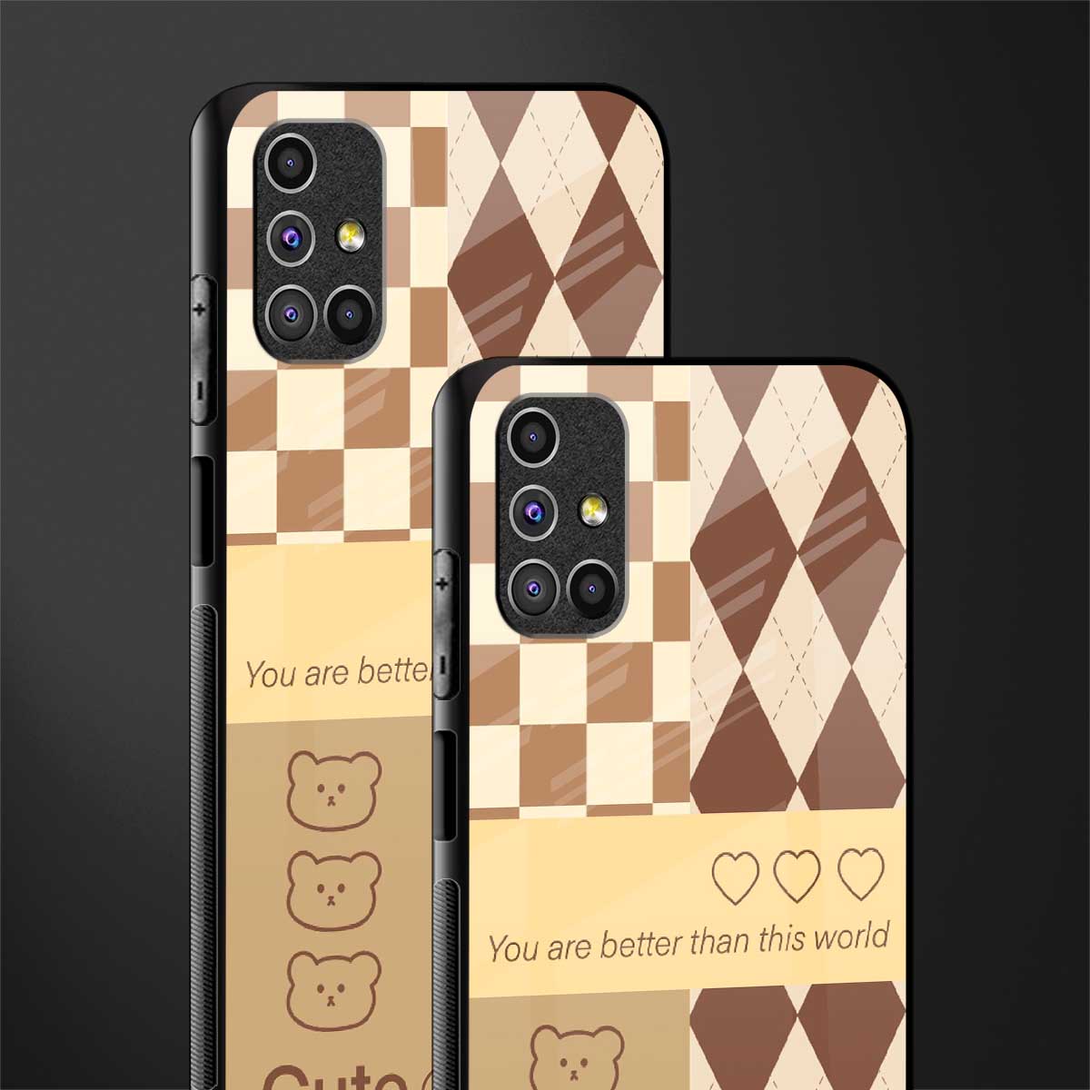 you're my world brown edition glass case for samsung galaxy m31s image-2