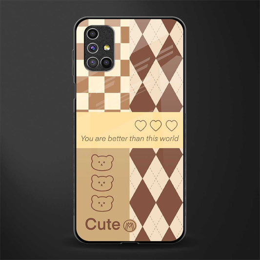 you're my world brown edition glass case for samsung galaxy m51 image