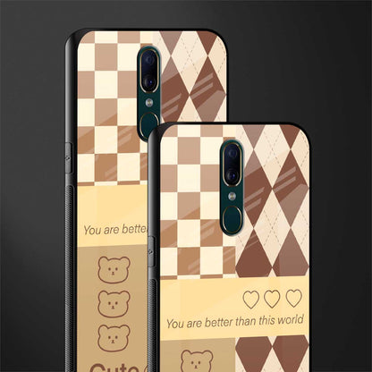 you're my world brown edition glass case for oppo a9 image-2
