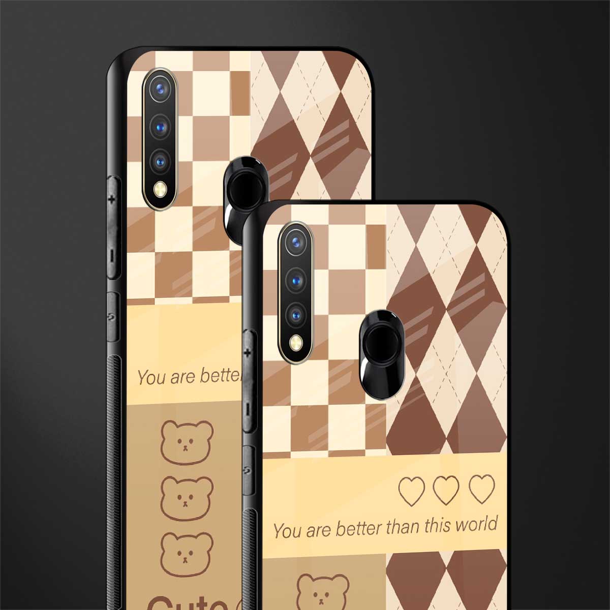 you're my world brown edition glass case for vivo u20 image-2