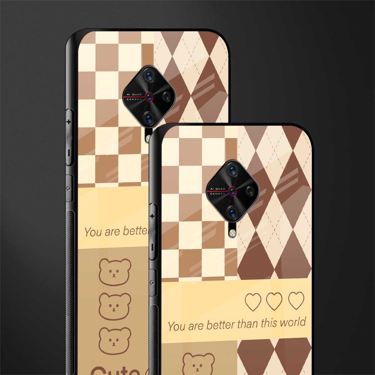 you're my world brown edition glass case for vivo s1 pro image-2