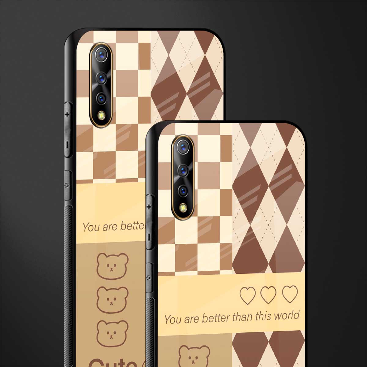 you're my world brown edition glass case for vivo s1 image-2