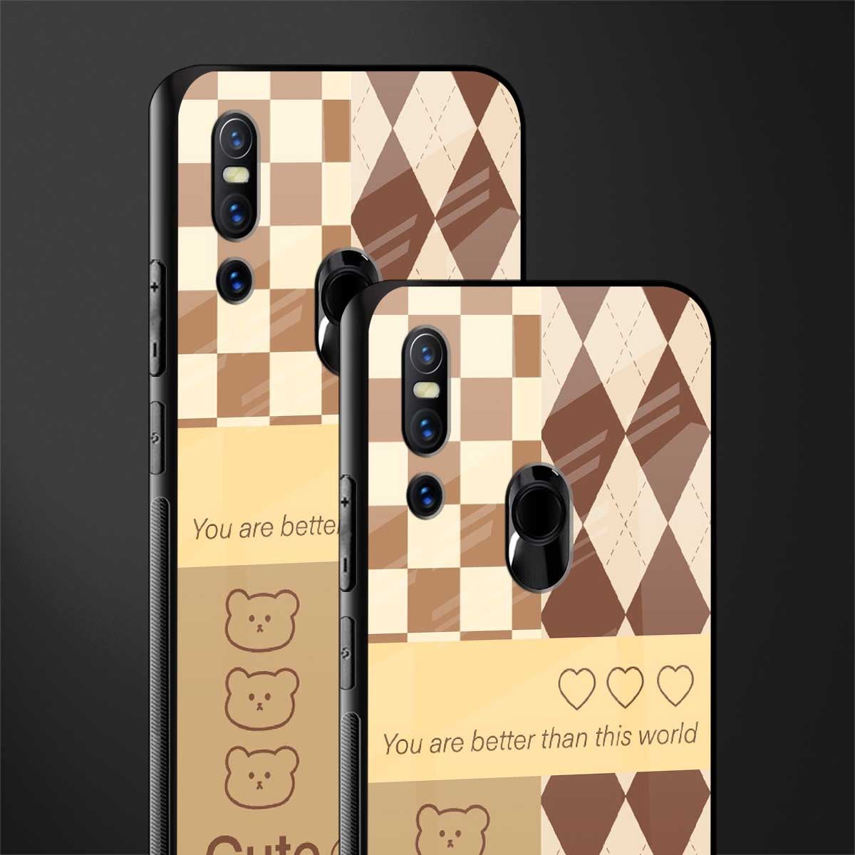 you're my world brown edition glass case for vivo v15 image-2