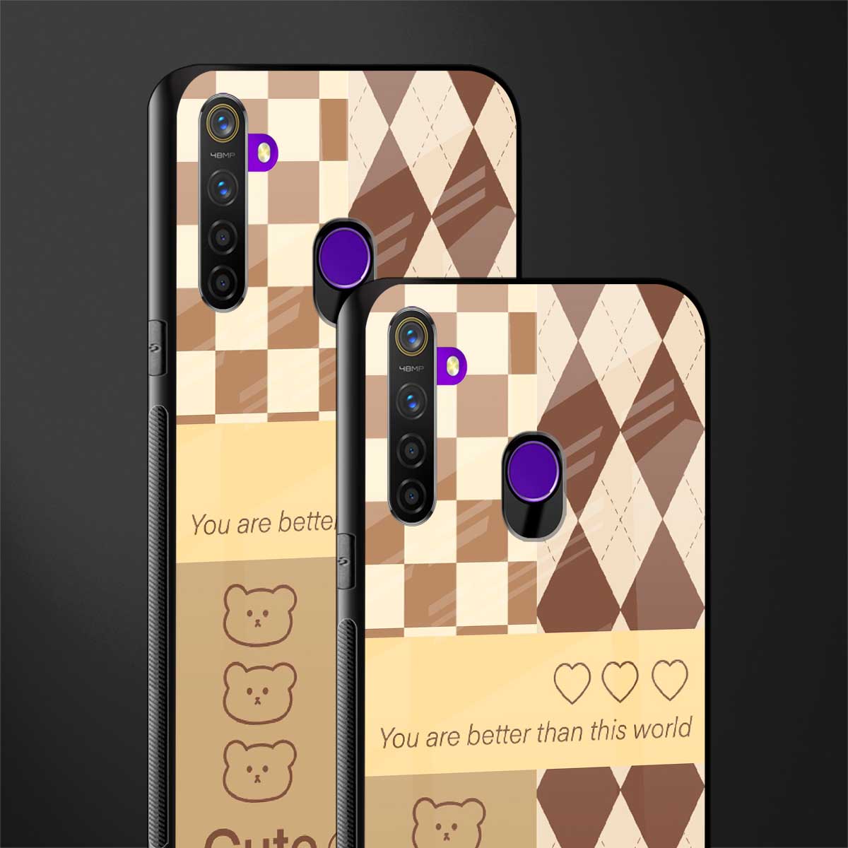 you're my world brown edition glass case for realme 5 image-2
