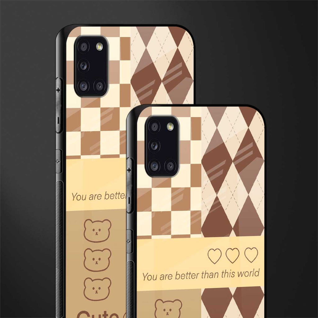 you're my world brown edition glass case for samsung galaxy a31 image-2