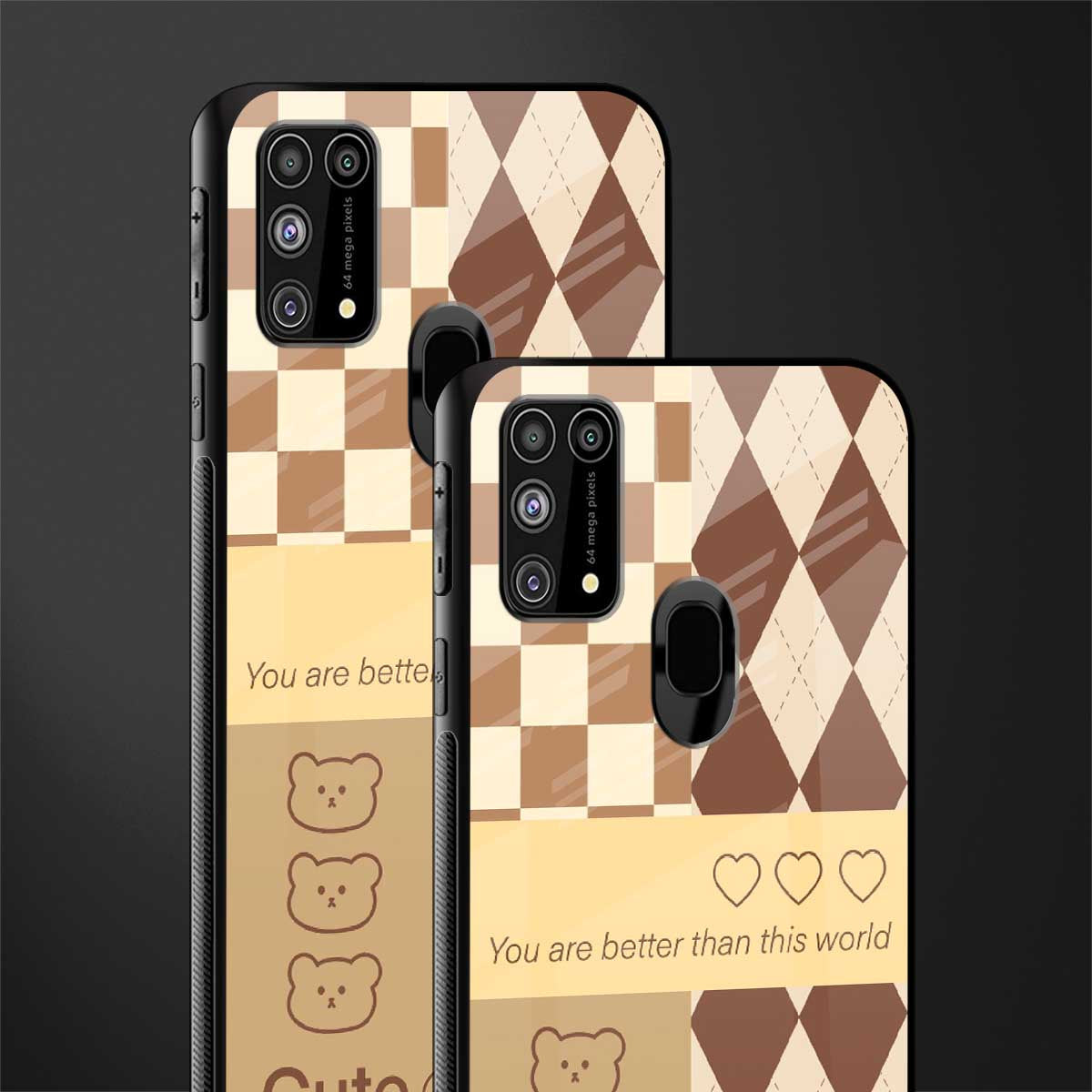 you're my world brown edition glass case for samsung galaxy m31 prime edition image-2